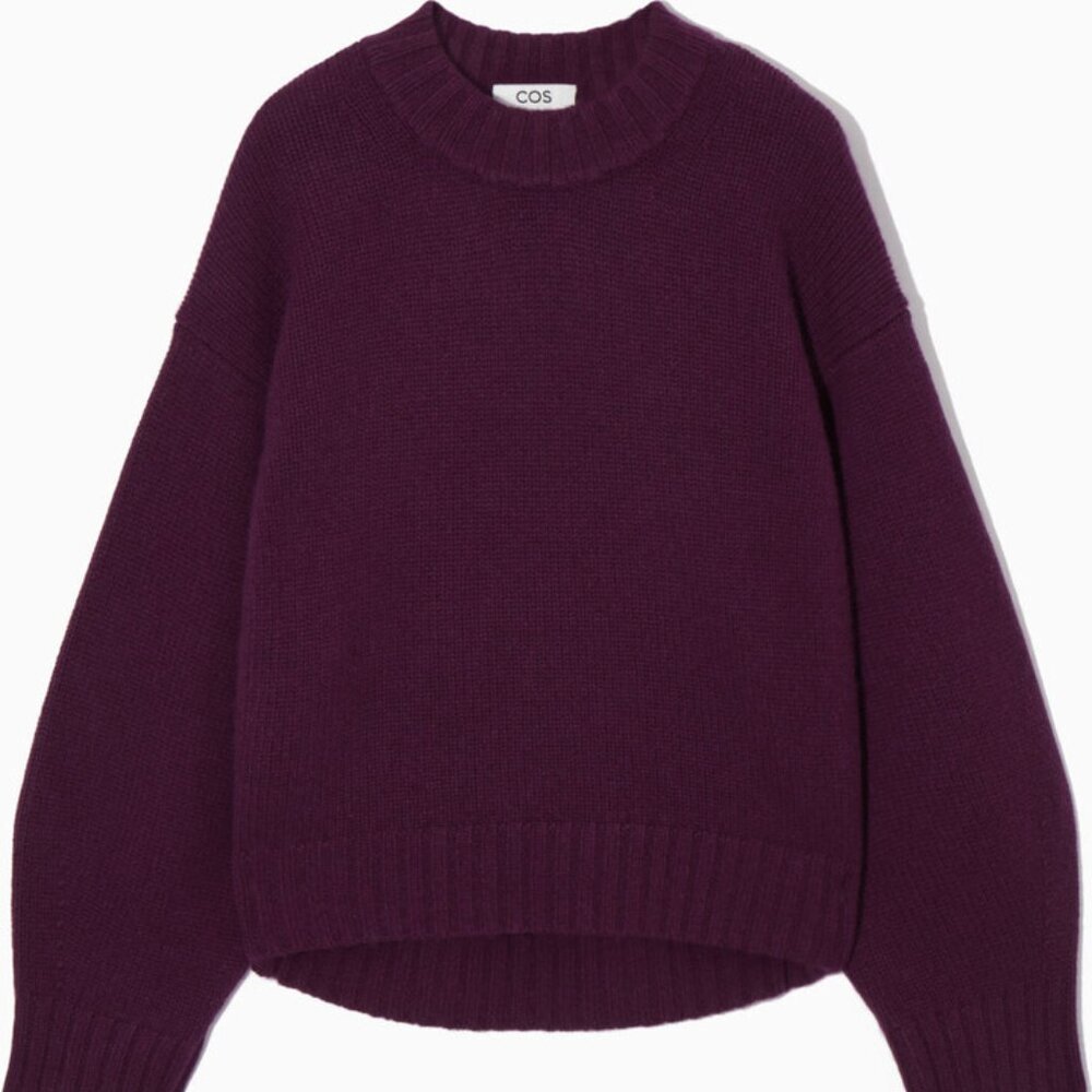 RARE COLOR PURPLE COS Chunky 100% Cashmere Sweater